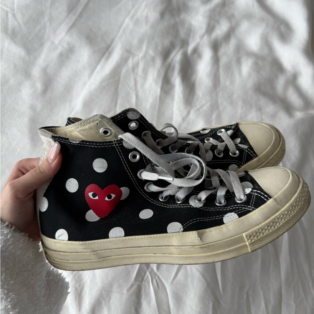 Comme Des Garçons polka dot converse high top